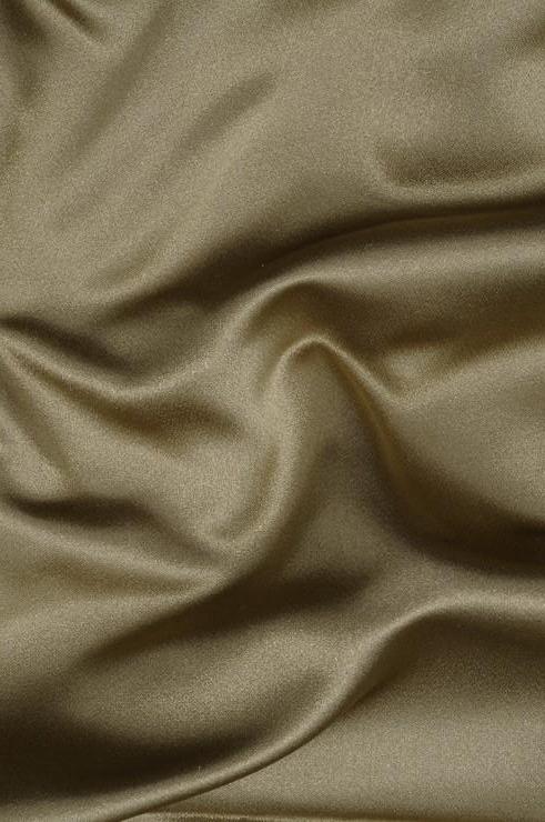 Olive Green Silk Duchess Satin Fabric