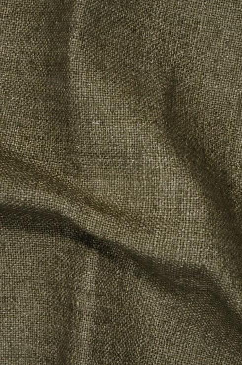Olive Green Silk Linen (Matka) Fabric