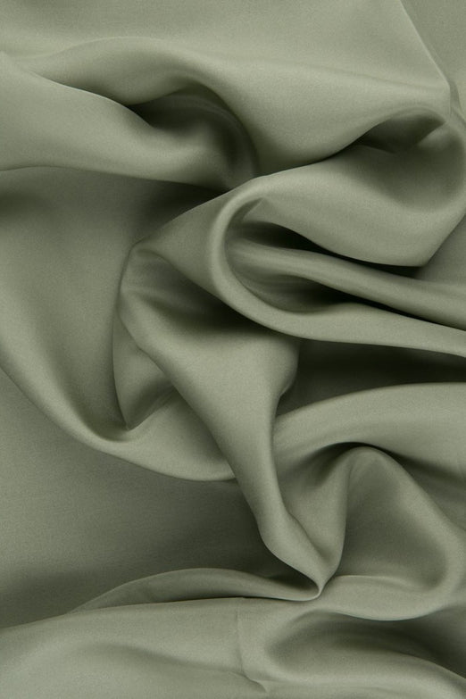Olive Green Habotai Silk Fabric