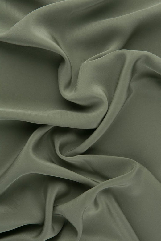 Olive Green Silk Crepe de Chine Fabric