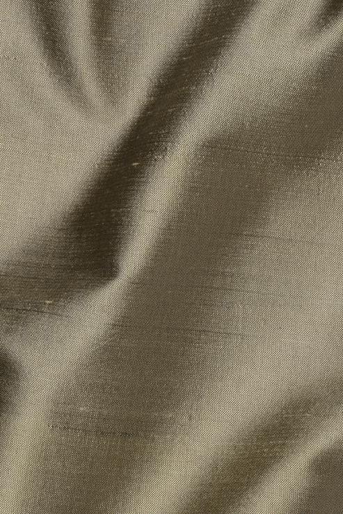 Olive Grey Silk Shantung 54" Fabric