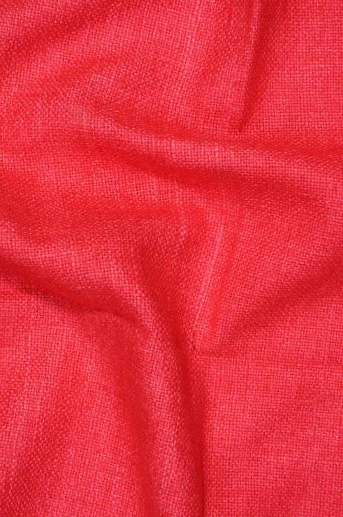 Orange-Red Silk Linen (Matka) Fabric