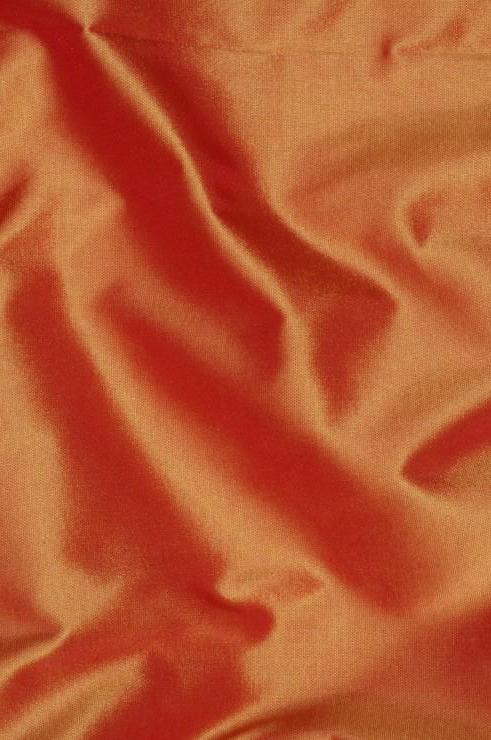 Orange Gold Taffeta Silk Fabric