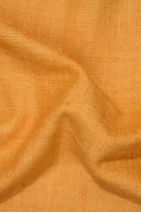 Orange Gold Silk Linen (Matka) Fabric