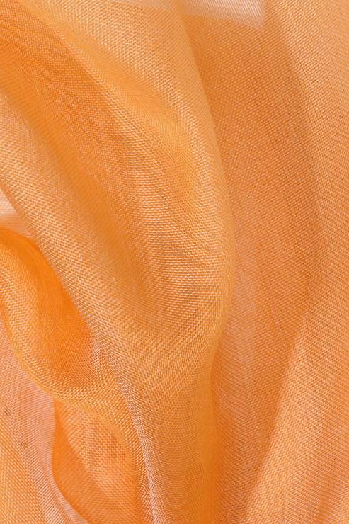 Orange Peach Silk Organza Fabric