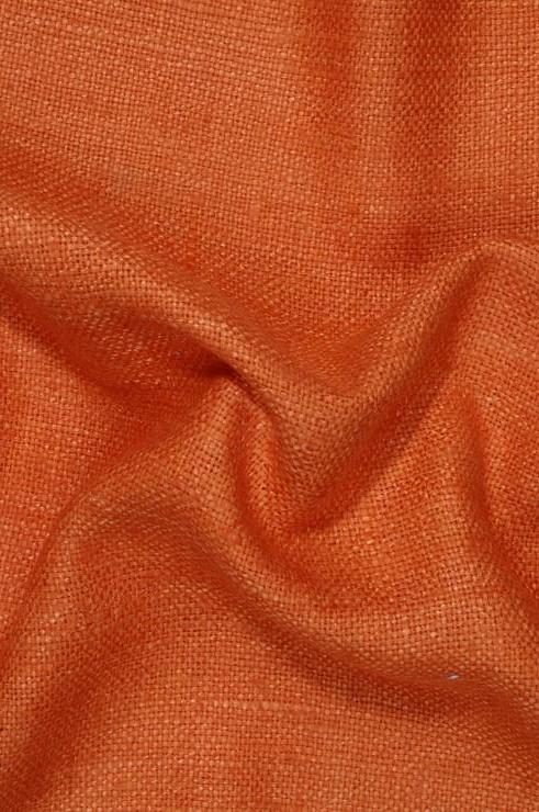Orange Peach Silk Linen (Matka) Fabric