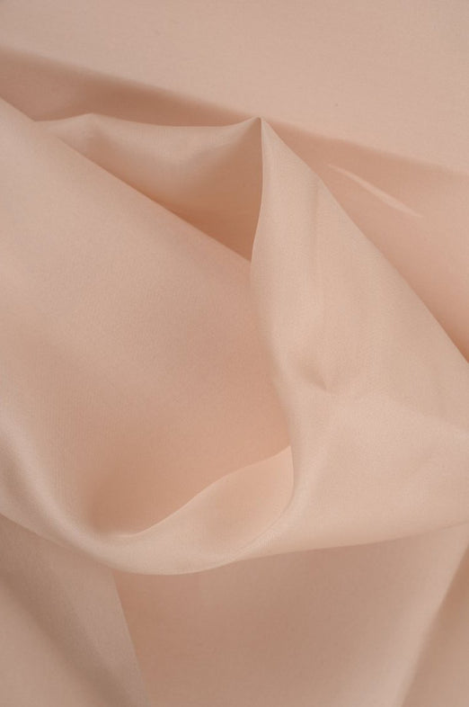 Peach Silk Satin Face Organza Fabric