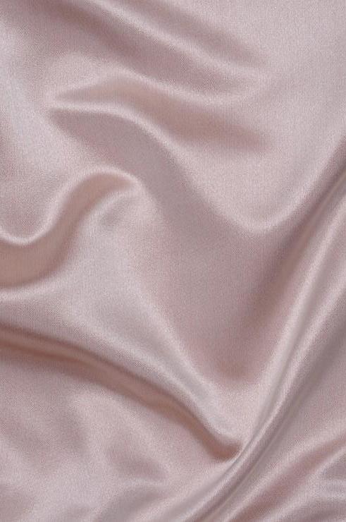 Peachy Pink Silk Duchess Satin Fabric