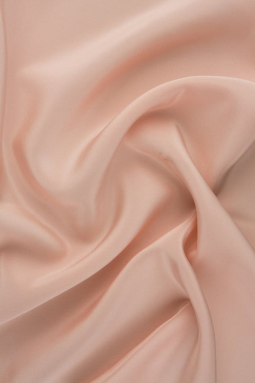 Peachy Pink Silk Crepe de Chine Fabric