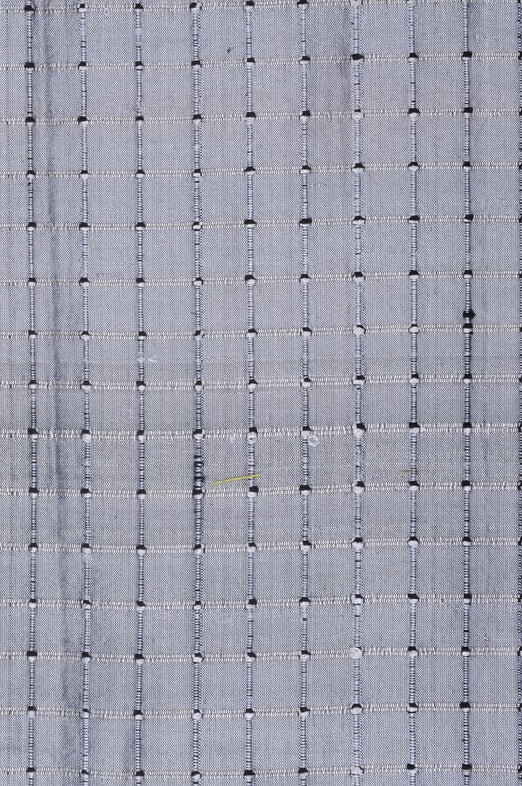 Pewter Gray Silk Shantung Windowpane 44" Fabric