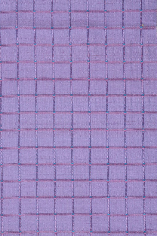 Pinkish Purple Silk Shantung Windowpane 44" Fabric