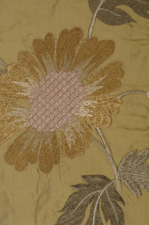 Prairie Sand Embroidered Taffeta Silk 505 Fabric