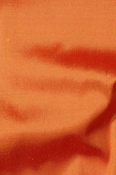 Pumpkin Orange Silk Shantung 54" Fabric