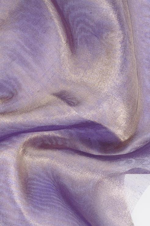 Purple Gold Metallic Organza Fabric