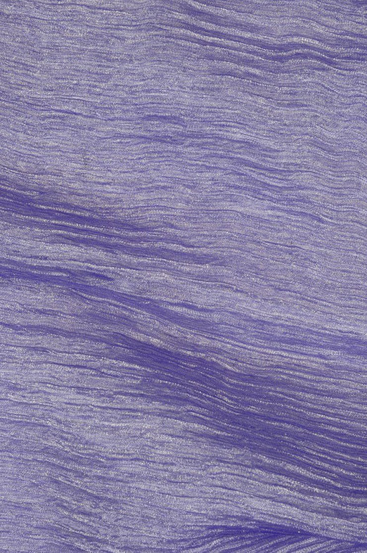Purple Silver Metallic Crushed Organza Fabric