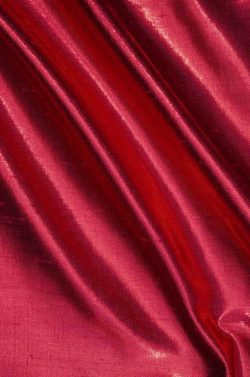 Raspberry Pink Metallic Shantung Silk Fabric