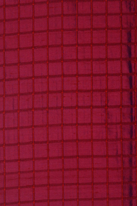 Red Bud Silk Shantung Windowpane 44" Fabric