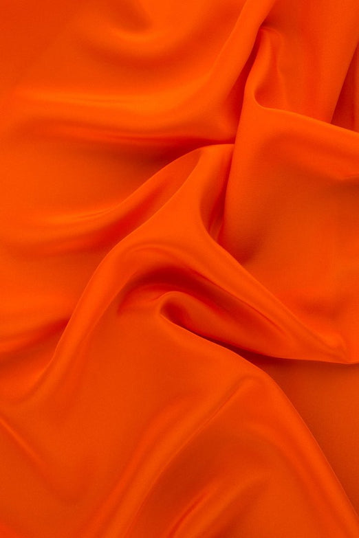 Red Orange Silk Crepe de Chine Fabric