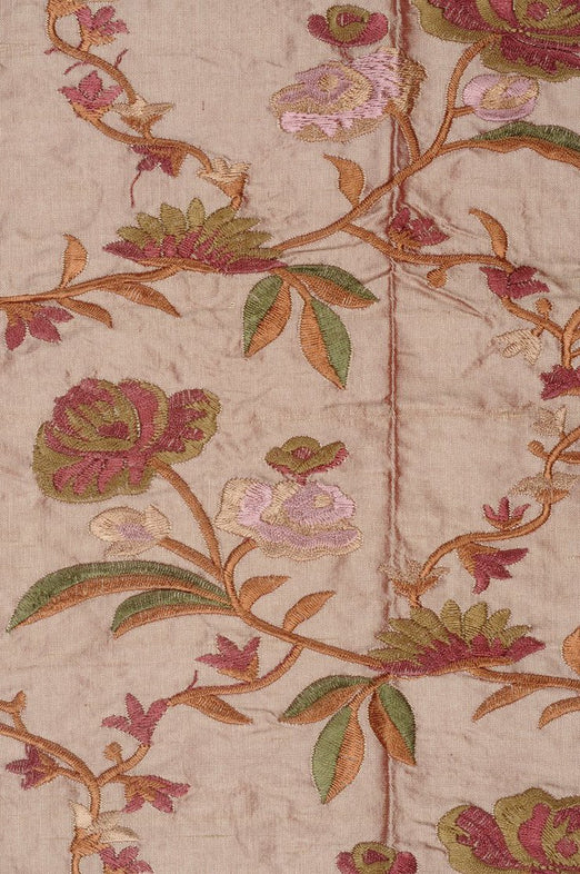 Rose 202 Embroidery Dupioni Silk Fabric