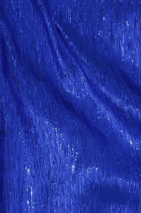 Royal Victorian Blue Metallic Shantung Silk Fabric