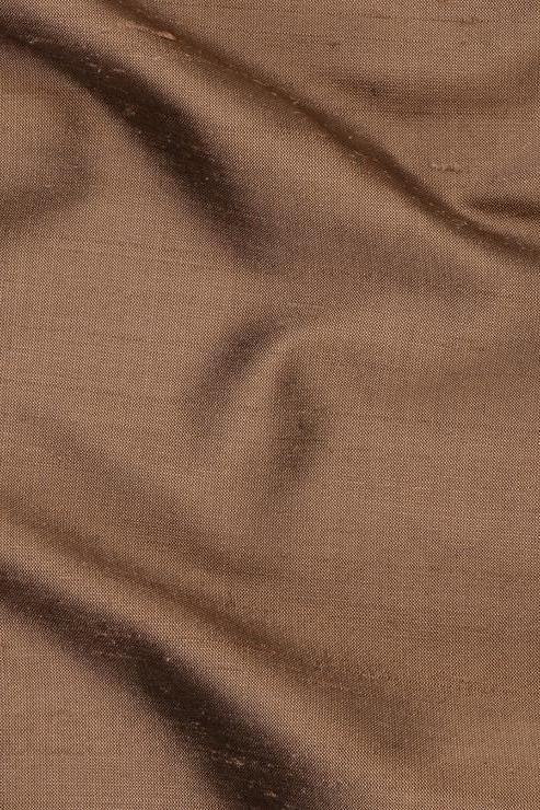 Russet Brown Silk Shantung 54" Fabric