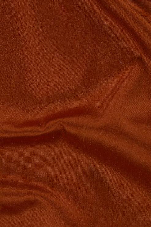Rust Orange Silk Shantung 54" Fabric