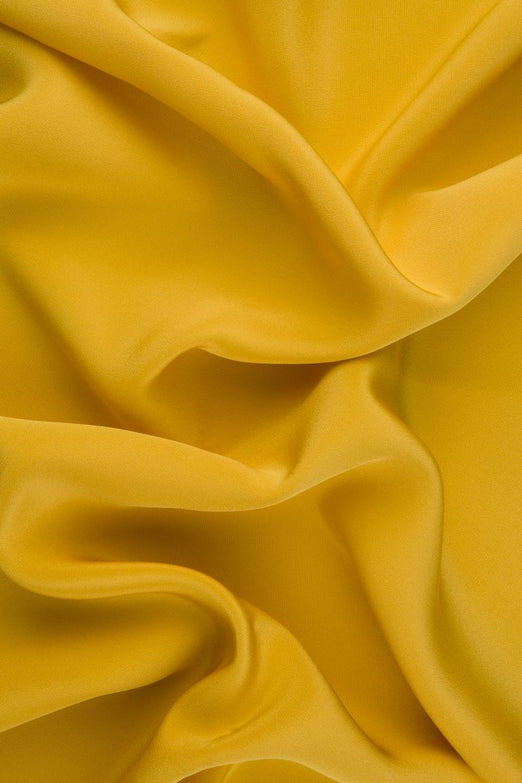 Saffron Gold Silk 4-Ply Crepe Fabric
