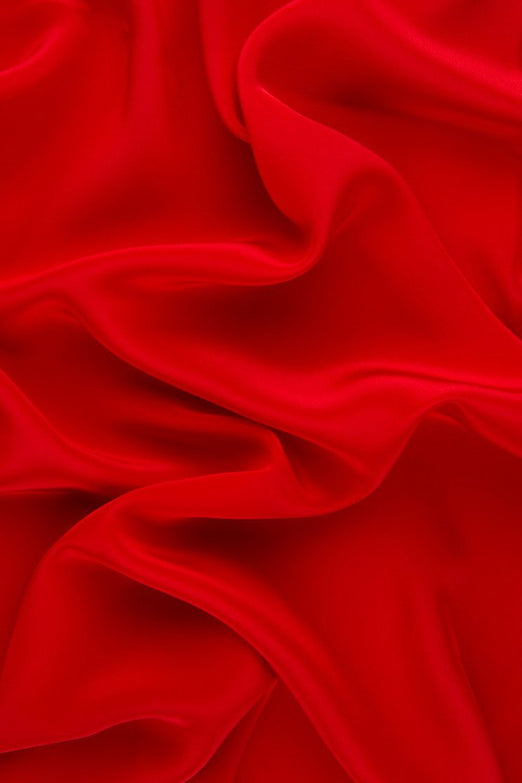 Scarlet Red Silk Crepe de Chine Fabric