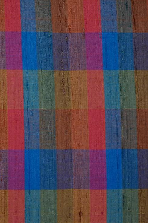 Multi-Color Plaid Plaid Silk Shantung 134 Fabric