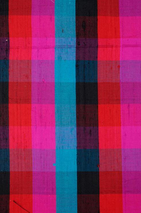 Multi-Color Check Plaid Silk Shantung 158 Fabric