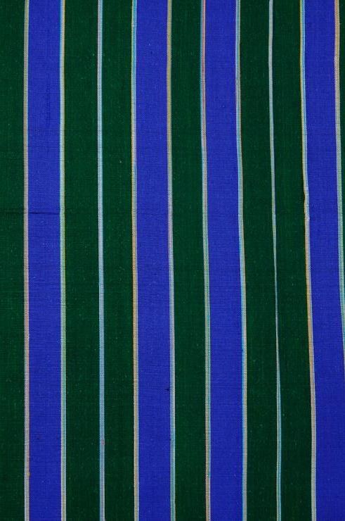 Blue Green 27 Striped Silk Shantung