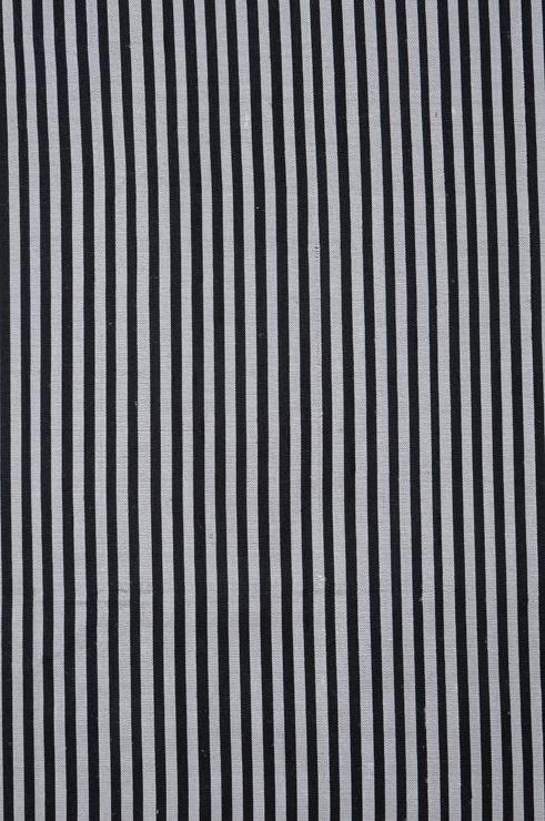 Black Silver 48 Striped Silk Shantung