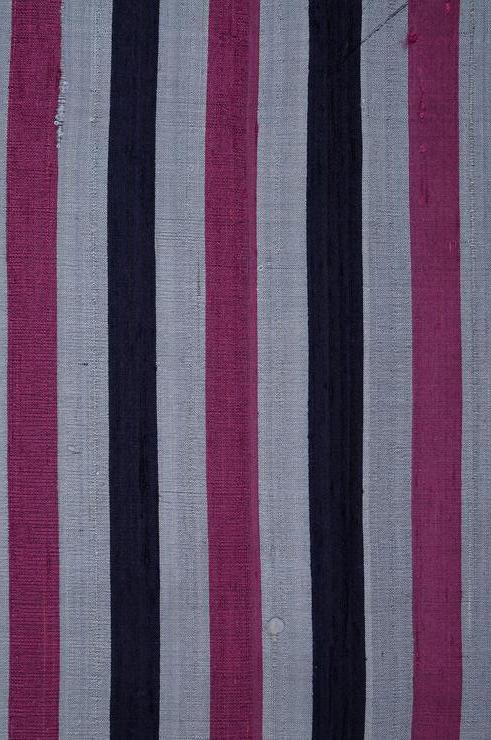 Purple Silver 56 Striped Silk Shantung