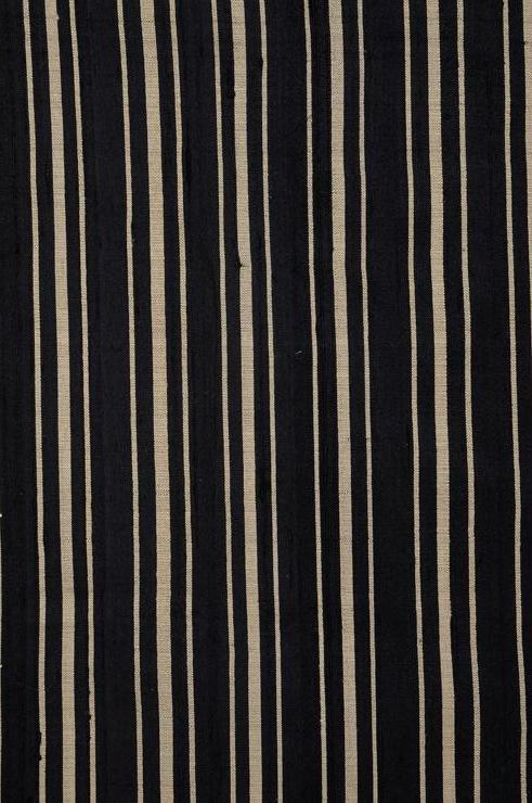 Black Gold 61 Striped Silk Shantung