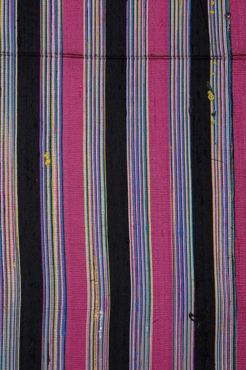 Mauve Black 142 Striped Silk Shantung