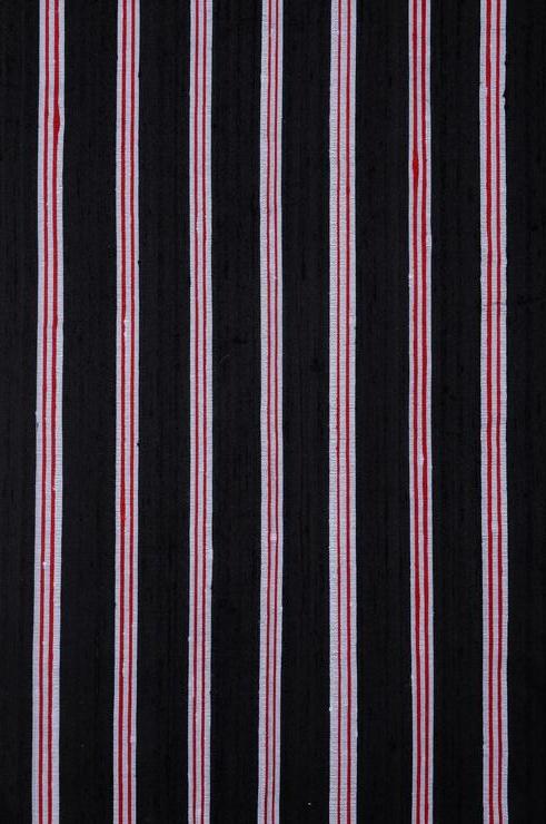 Black 146 Striped Silk Shantung