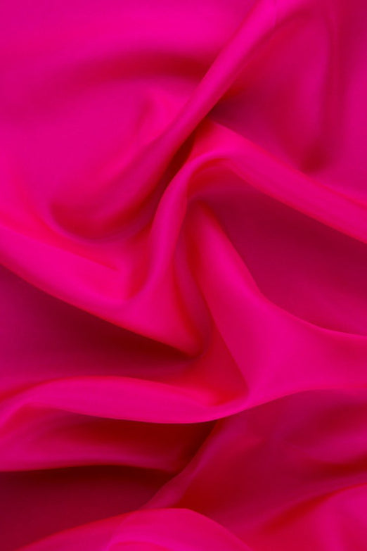Shocking Pink Habotai Silk Fabric