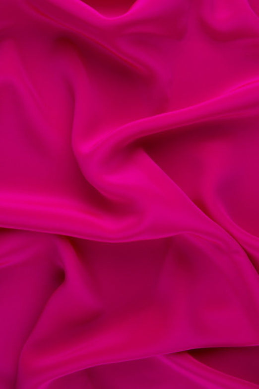 Shocking Pink Silk Crepe de Chine Fabric