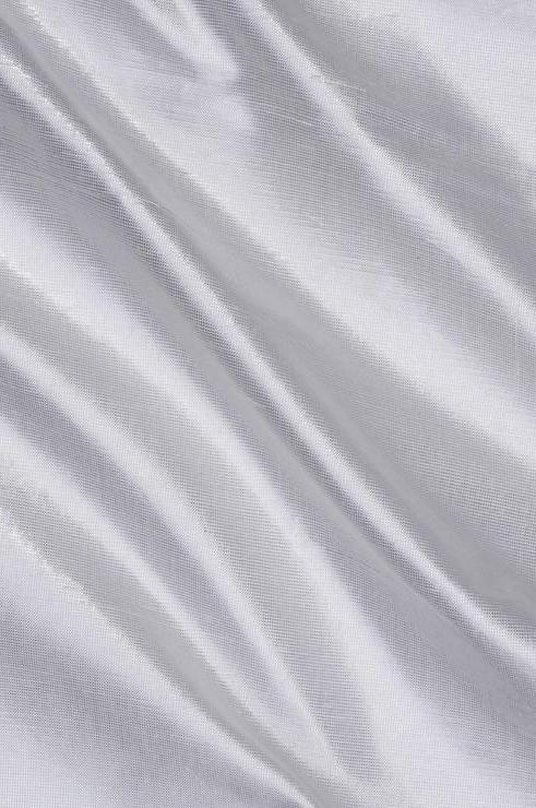 Silver Metallic Shantung Silk Fabric