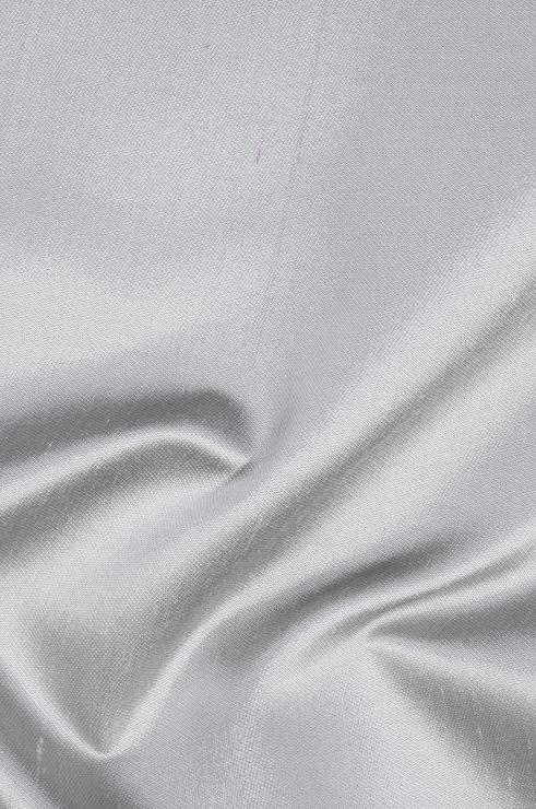 Silver Grey Italian Shantung Silk Fabric