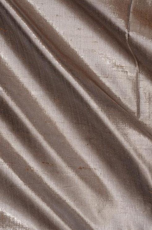 Silver Grey Metallic Shantung Silk Fabric