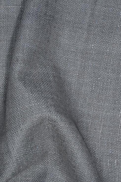 Slate Gray Silk Linen (Matka) Fabric