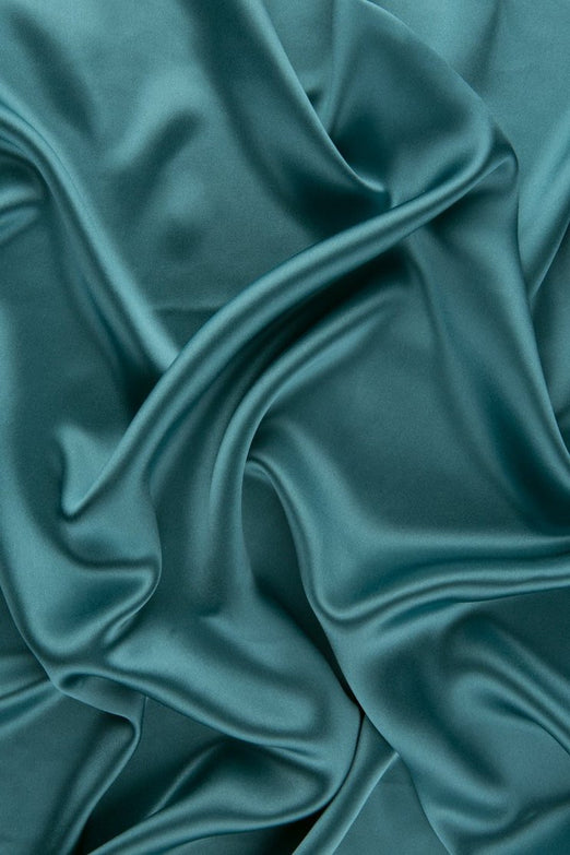 Smoke Blue Charmeuse Silk Fabric