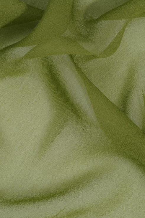 Spinach Green Silk Georgette Fabric