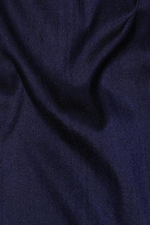 Midnight Blue Silk Shantung 54" Fabric