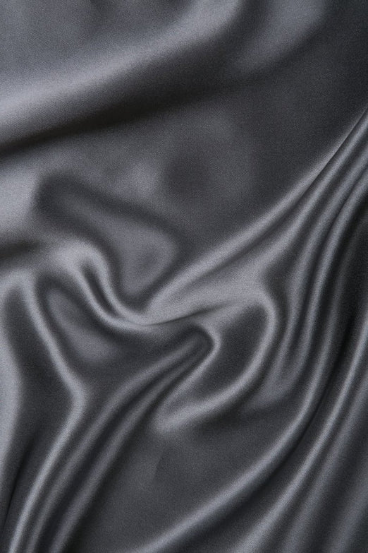 Steel Grey Charmeuse Silk Fabric