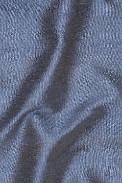 Stone Blue Silk Shantung 54" Fabric