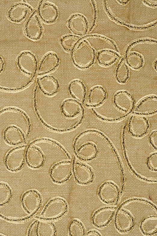 Sunflower Embroidered Raw Silk 301 Fabric