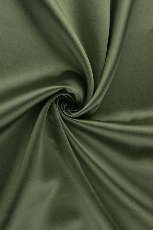 Swamp Green Silk Wool Fabric