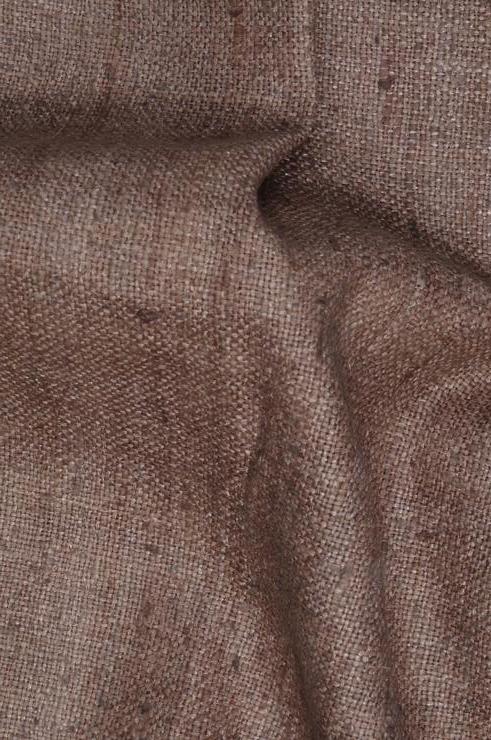 Taupe Brown Silk Linen (Matka) Fabric